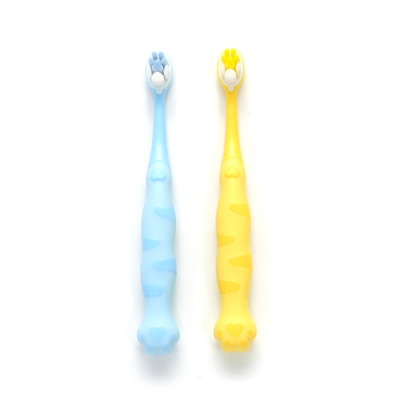 PP/TPE Cat-Claw Style Handle Ultra-fine Soft PBT Bristle Mini Children's Deep Cleaning Elegant Color Toothbrush
