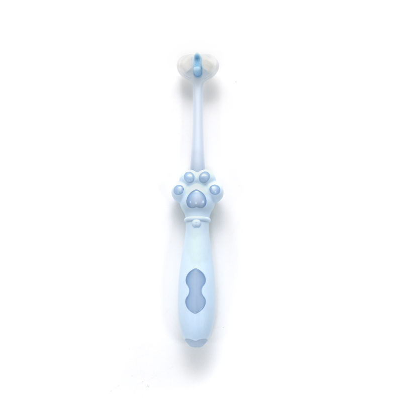PP/TPE Cat-Claw Style Handle Ultra-fine Soft PBT Bristle 3D Brush Head Children's Deep Cleaning Toothbrush