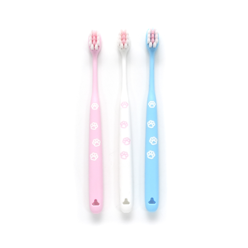 PP/TPE Cat-Claw Style Handle Ultra-fine Soft PBT Bristle Children's Deep Cleaning Toothbrush